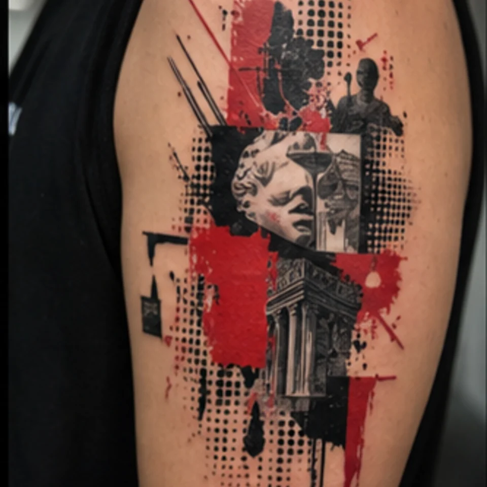 Trash Polka tattoo design